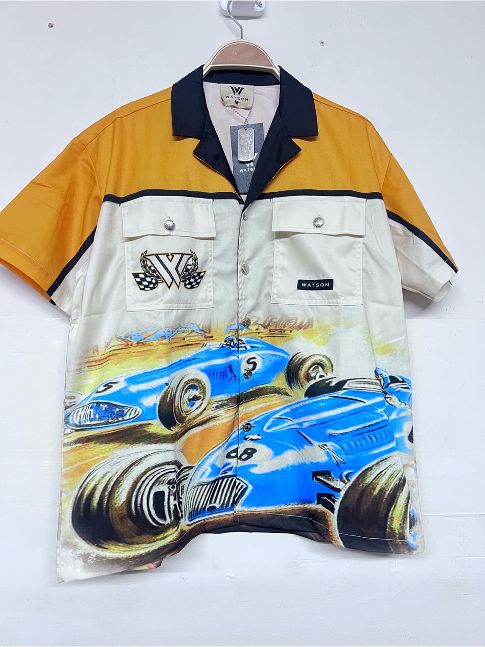 New Men’s Watson World Champion Short Sleeve Button Down Silk‎ Shirt